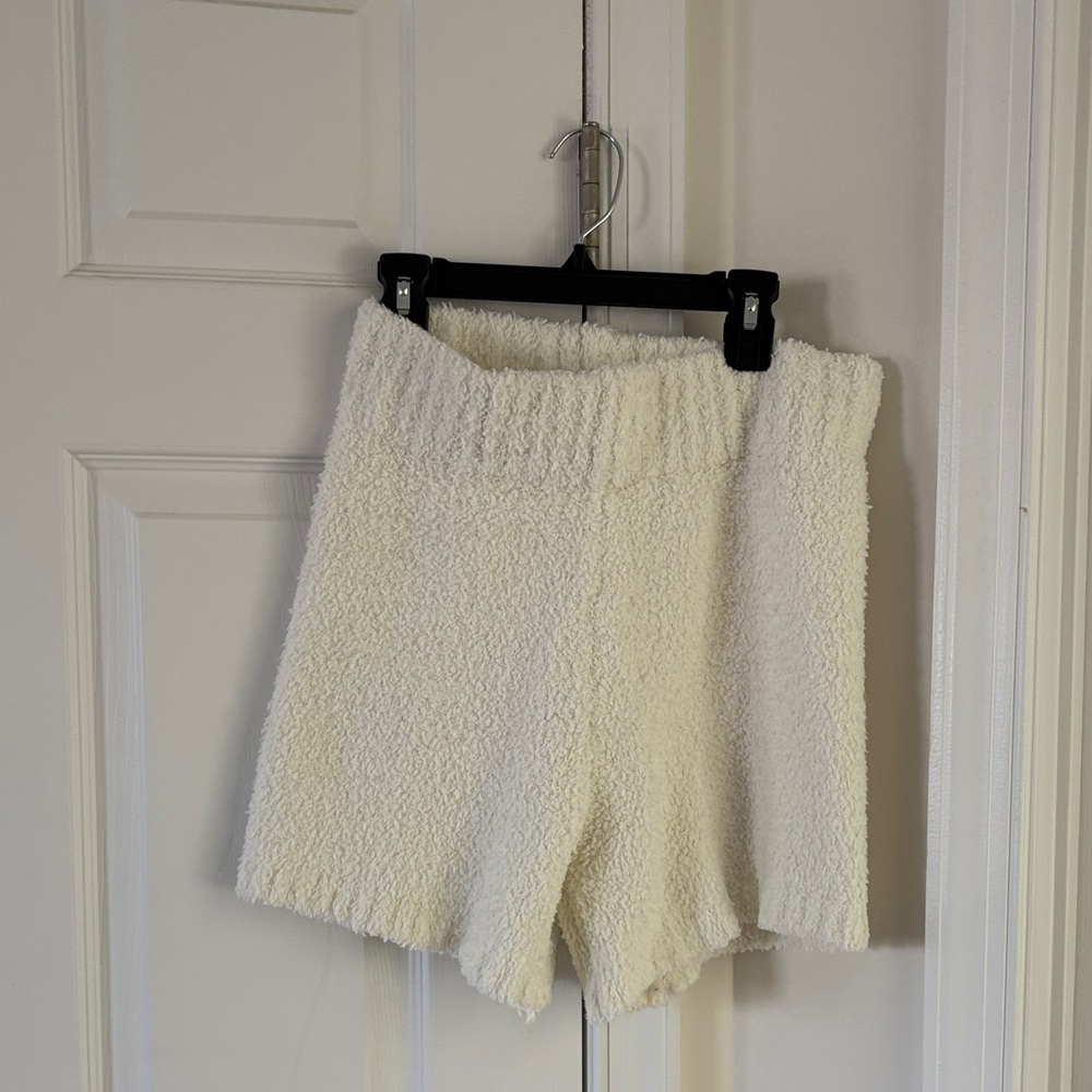 Skims Bone Cozy Fleece Lounge Shorts